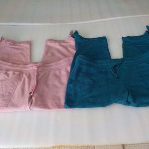 COPY 2 Pair Pink & Blue Jogger Capri Pants Bundle